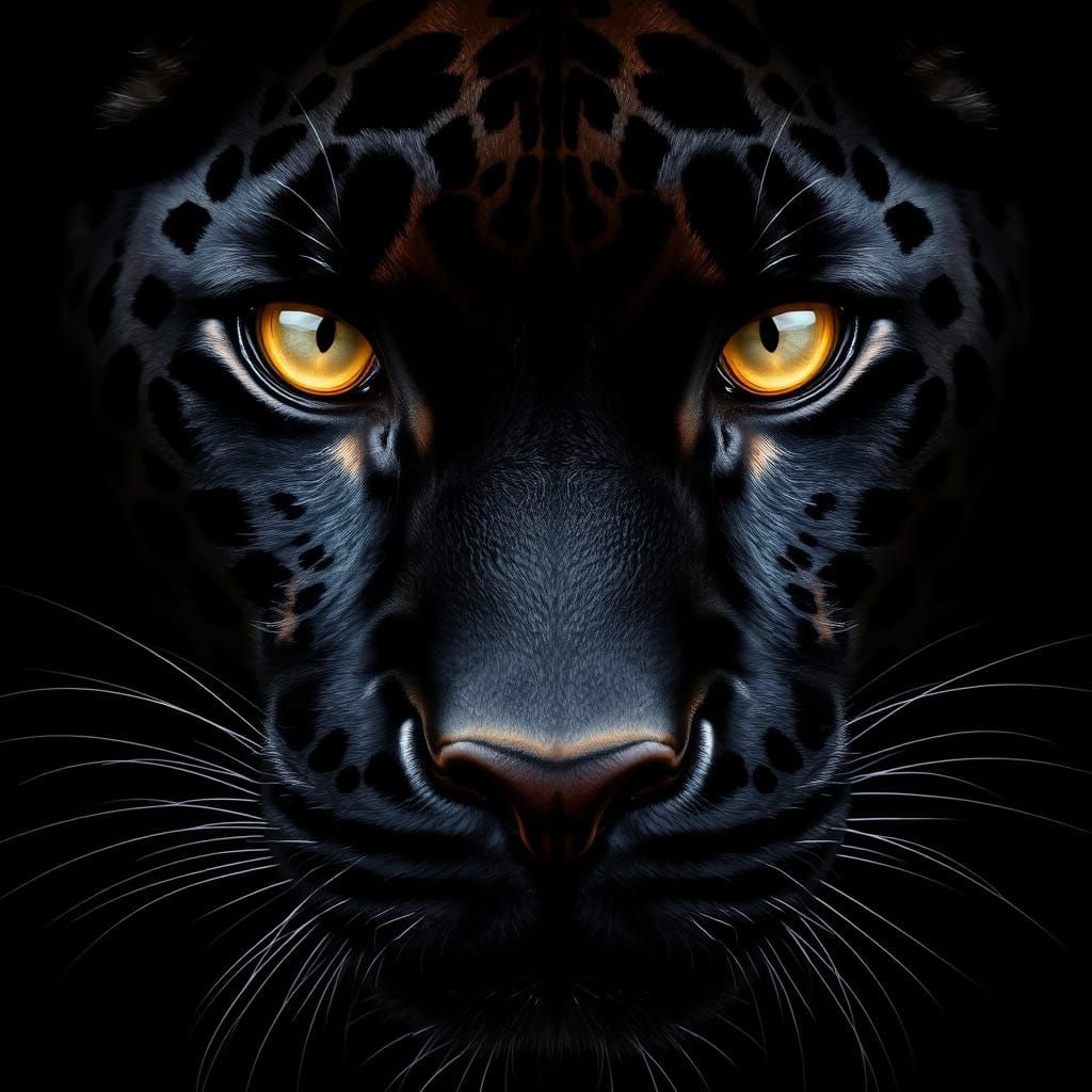 Golden Jaguar Panter in Chiaroscuro