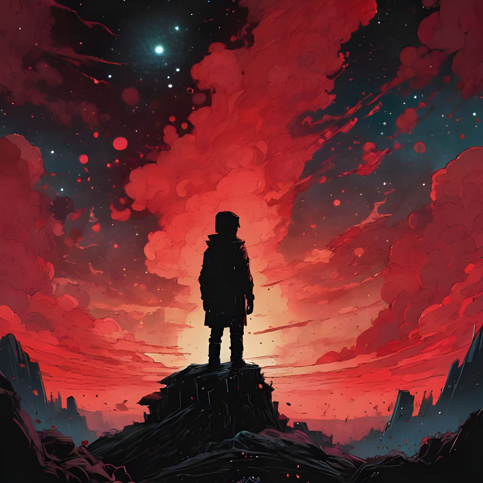 Dramatic Blood Red Sky