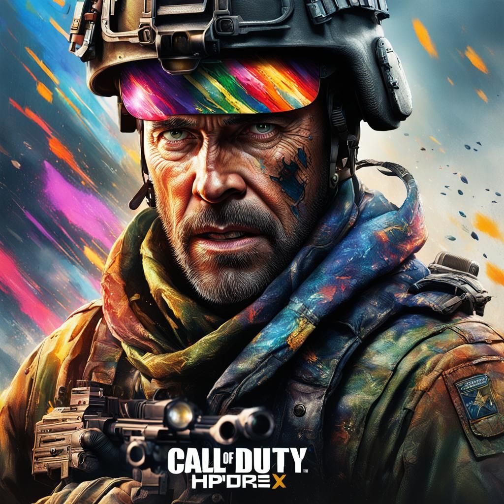 Hyperrealistic Call of Duty Character Splash Art