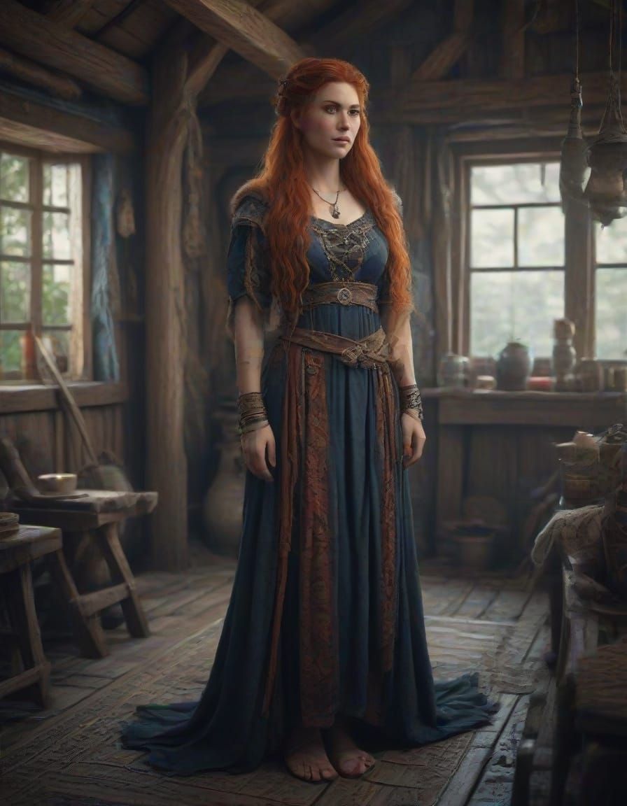 Viking Goddess in Mystical Cottage Sanctuary