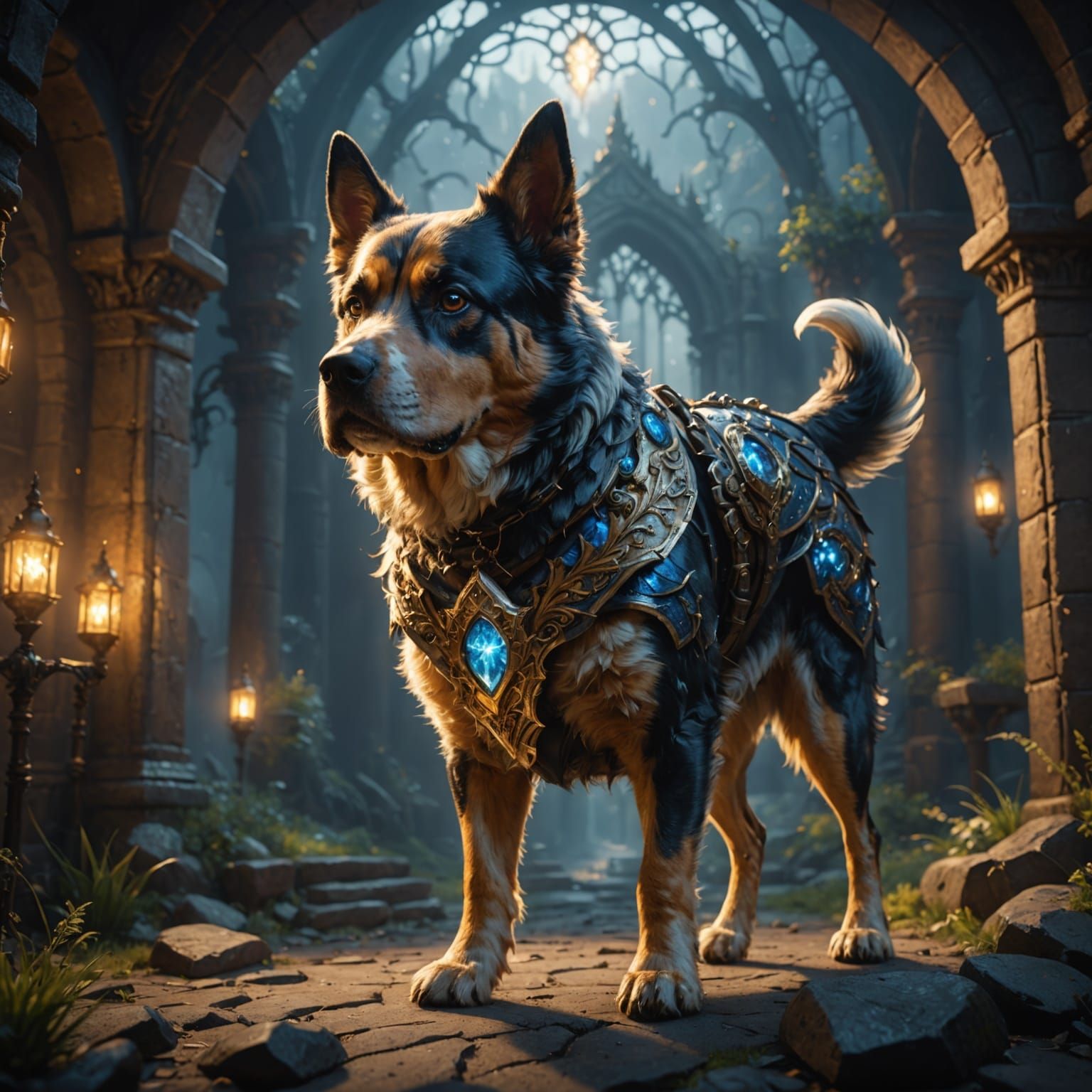 Luminous Dog with a Big Bum: Fantasy Concept Art