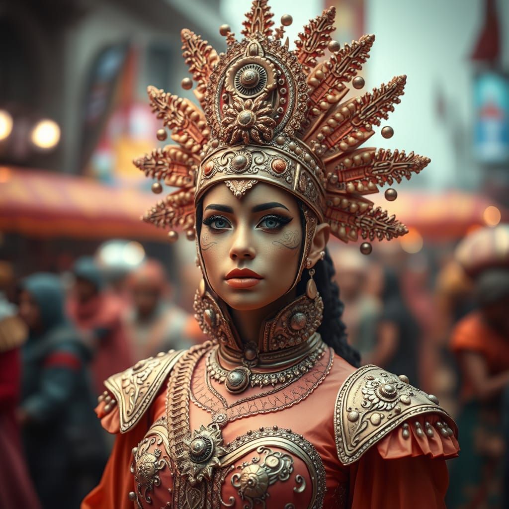 Resin Costume in Vibrant HDR Parade Scene