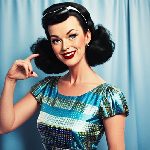 Girl in 80s Dress with 50s Retro Vibe