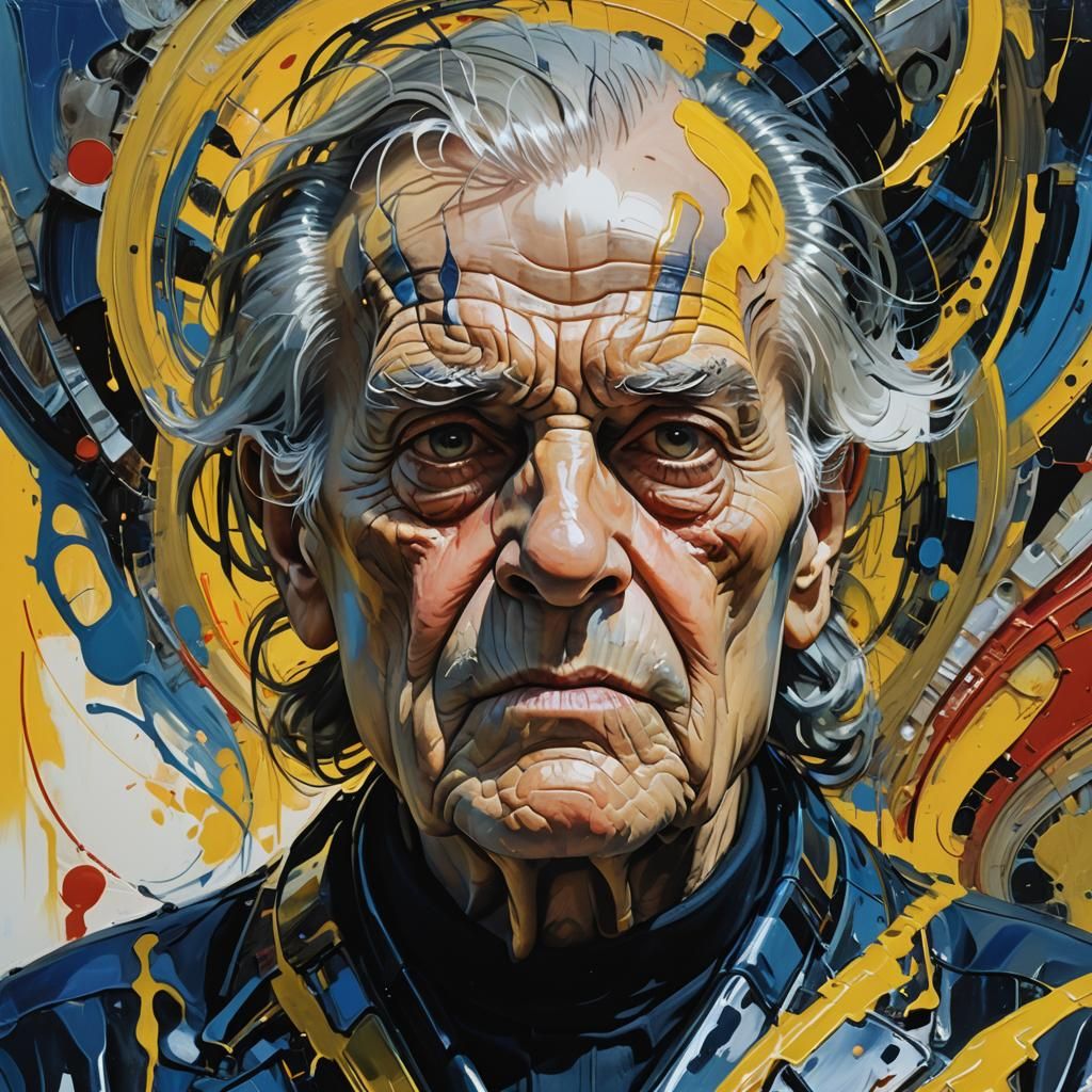 Abstract Expressionist Portrait in Syd Mead Style