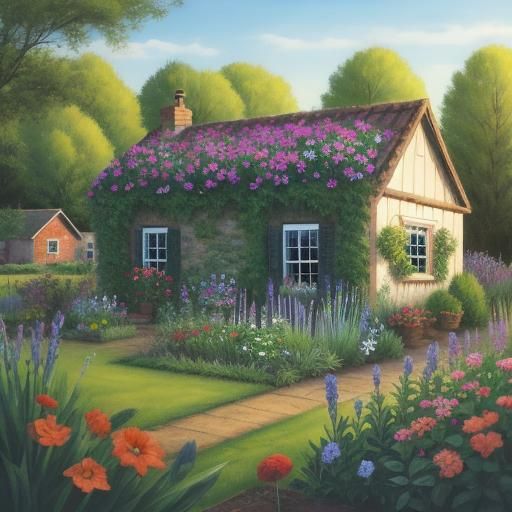 Idyllic Country Home with Flourishing Garden