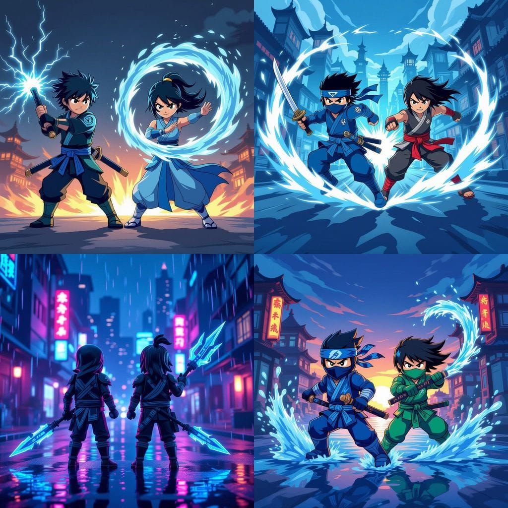 Ninjago Jay and Nya in Action