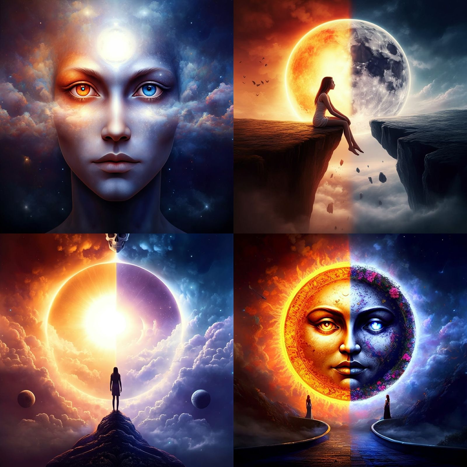 Epic Hyperrealistic Digital Painting: Balance of Night and D...