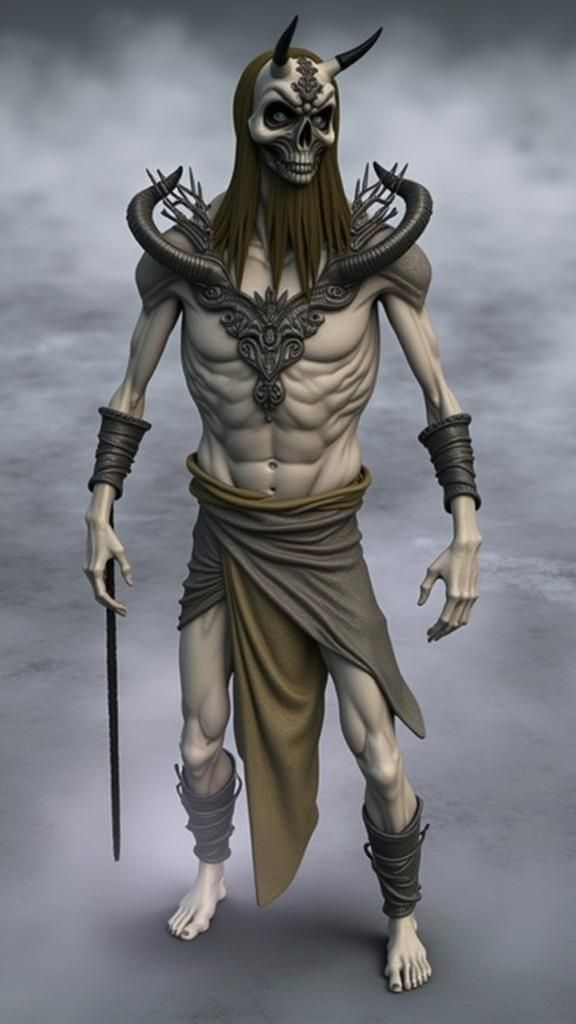 Icy Demon Portrait in 3D Anime Style