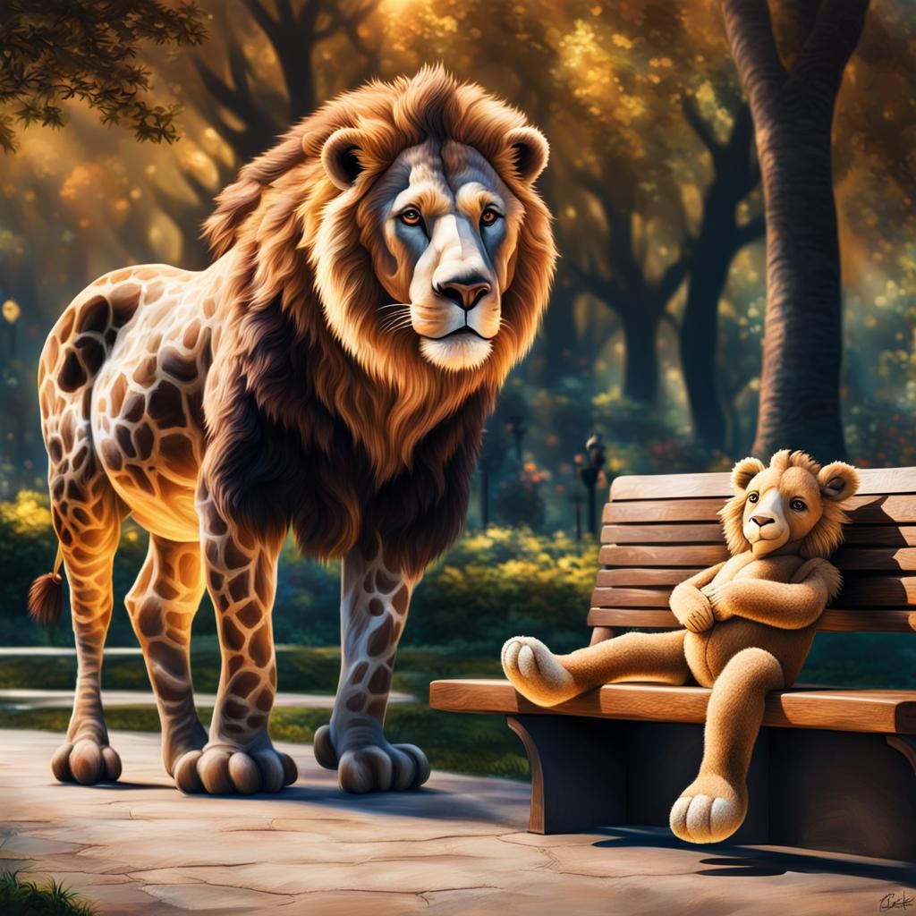 Teddy Bear Friends Bask in Park Sunset