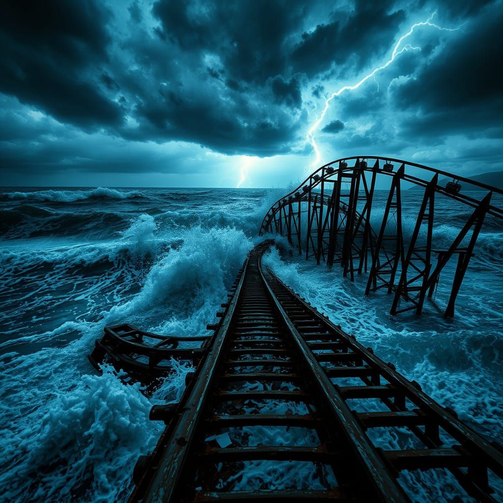 Abandoned Roller Coaster Consumed by the Ocean in Cinematic ...