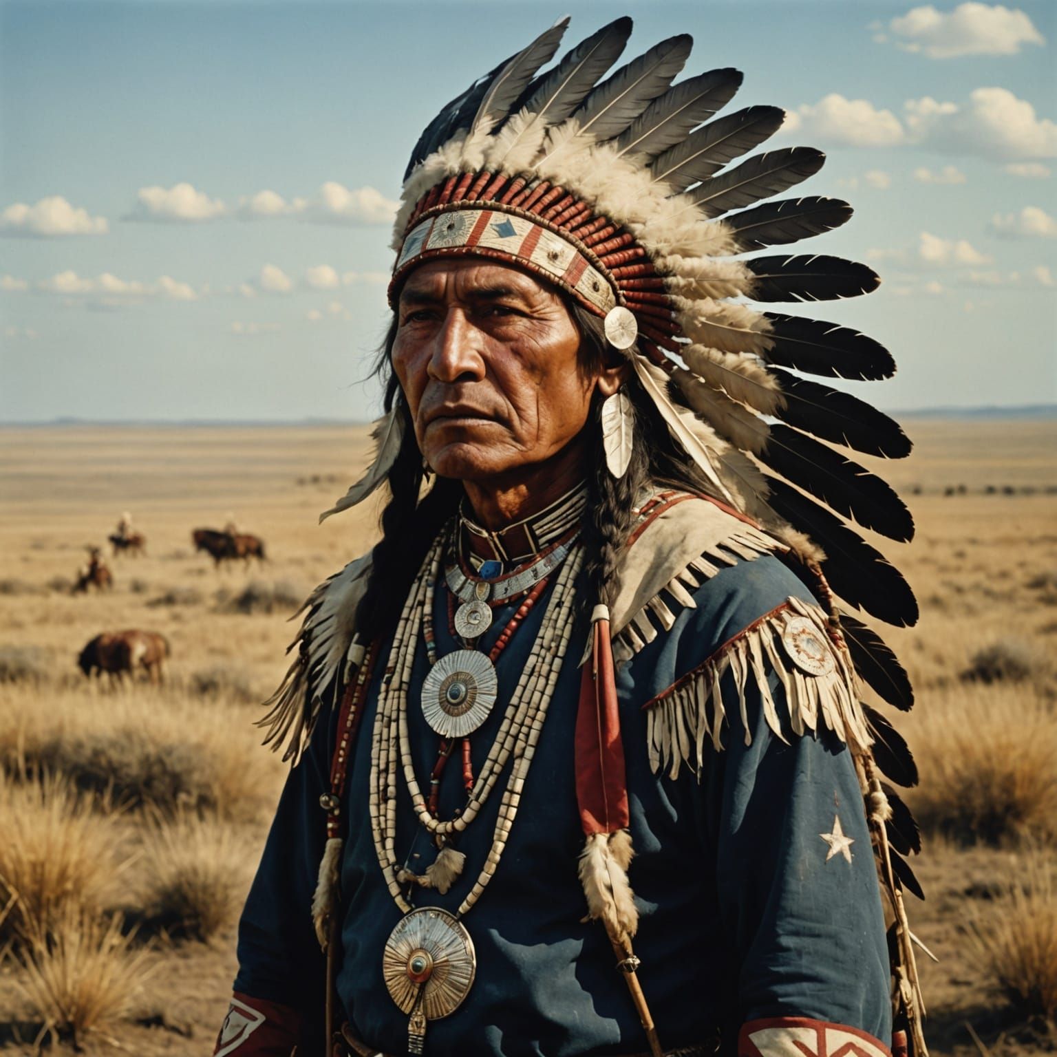 Sioux War Chief in Full Regalia