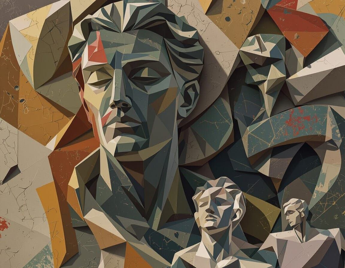 3D Abstract Expressionist Sculpture Render