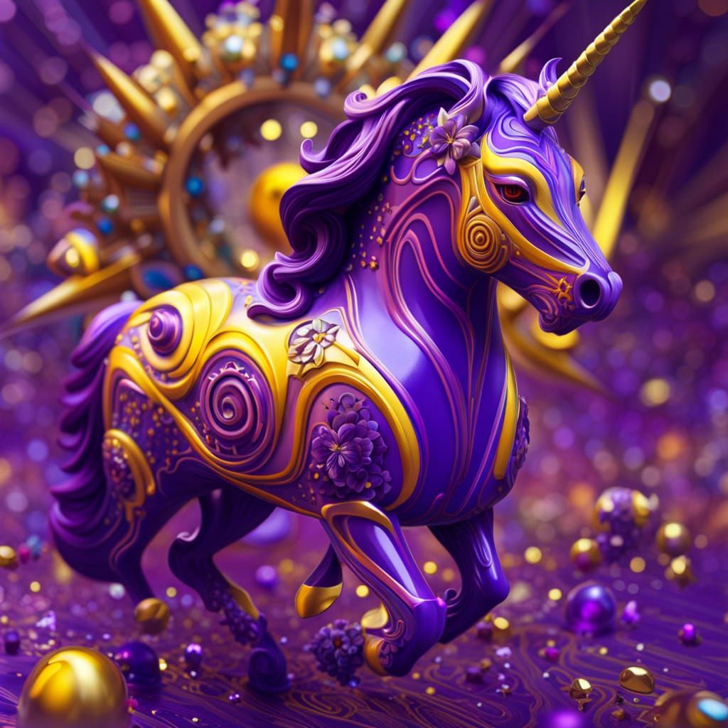 Colorful Unicorn in Cubist Art Style