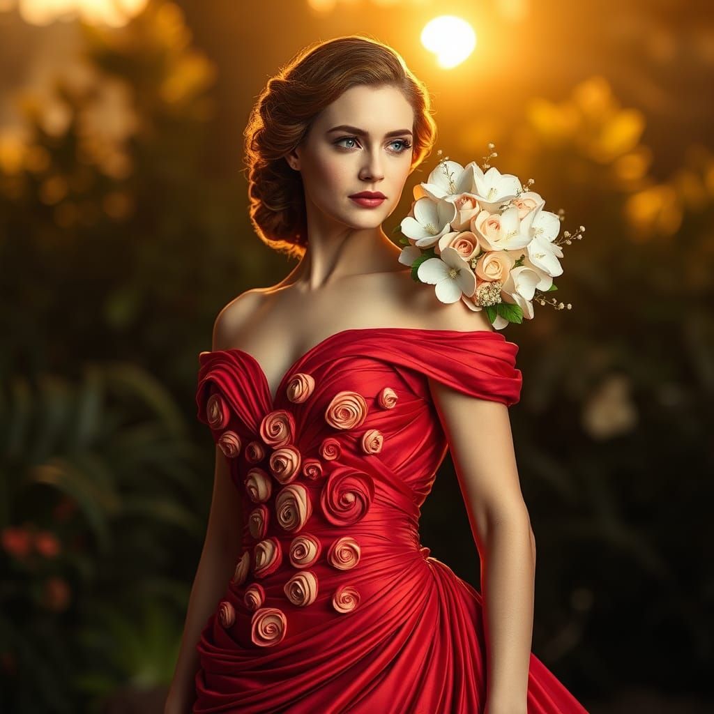 Whipped Cream Gown: Edible Artistry in Fantasy Setting