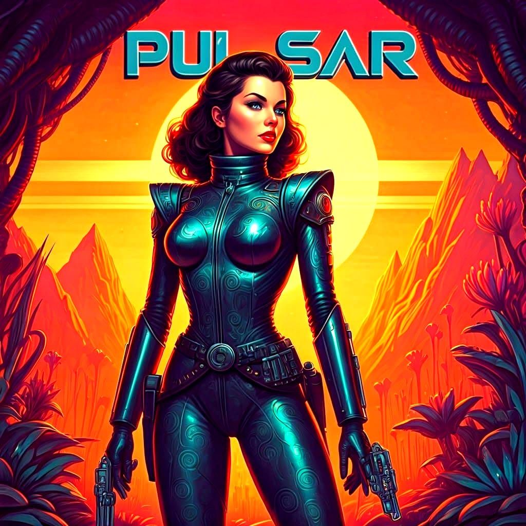 Retro Sci-Fi Pulp Cover: Woman on Alien World