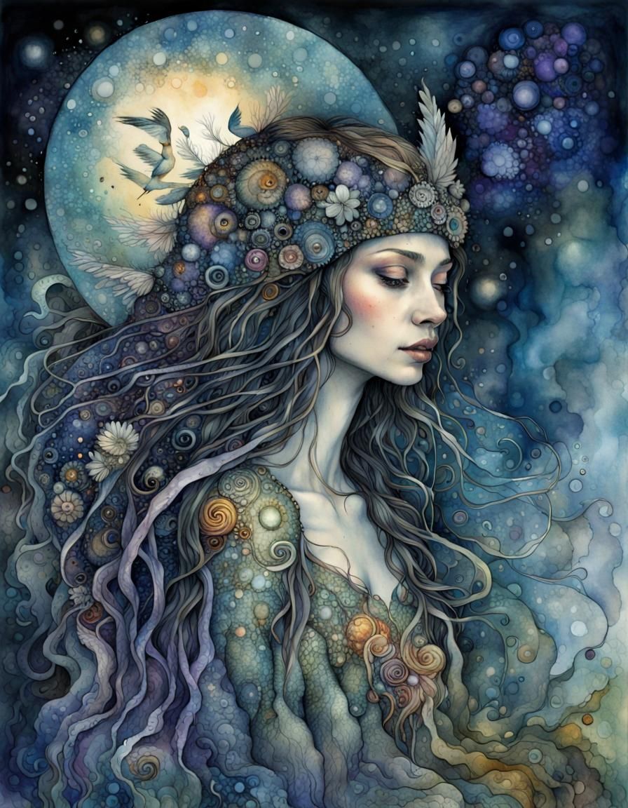 Nox: Protector of the Night - Fairytale Watercolor Art