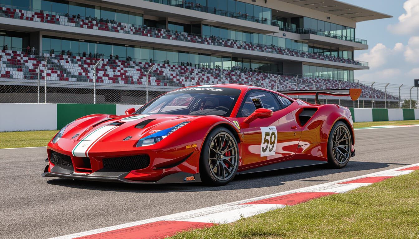 Retro-Modern GT Car in Rosso Corsa Paint