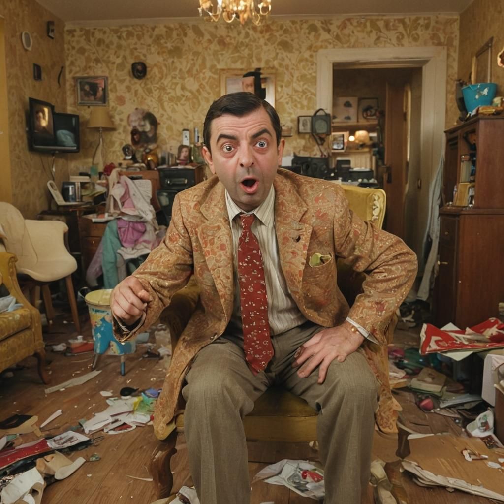 Mr. Bean's Surreal Sitcom Chaos in Terry Gilliam Style