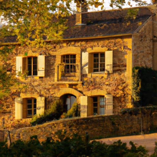 Cozy Golden Stone House in Autumn, Beaujolais
