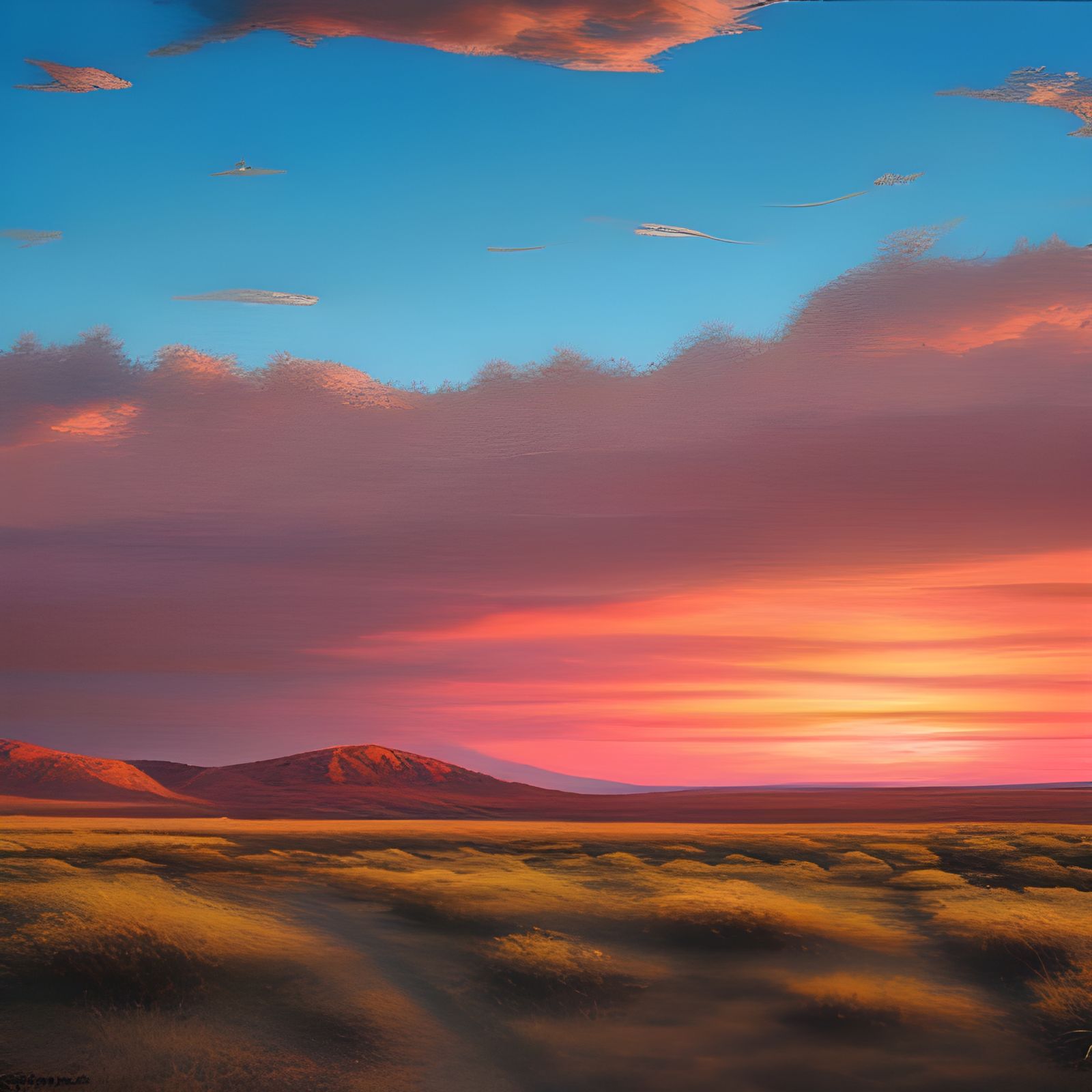 Desert Sunrise in Oil Painting Style