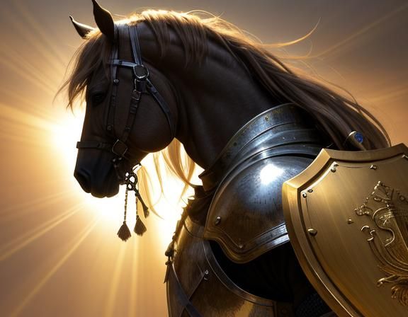 Knight in Shining Armor Portrait: Vivid Digital Art
