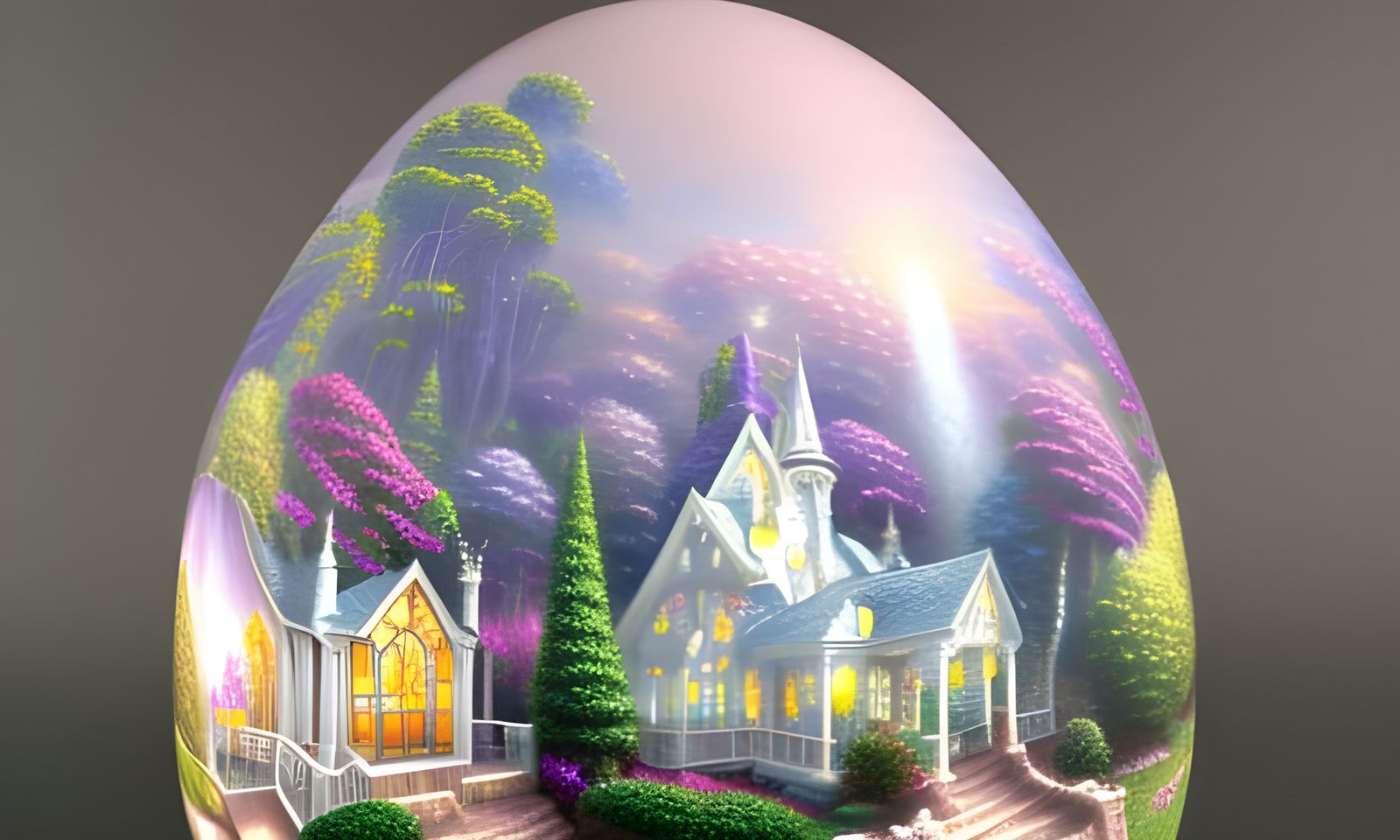 Ethereal Fabergé Egg in a Hyperdetailed Fantasy Setting