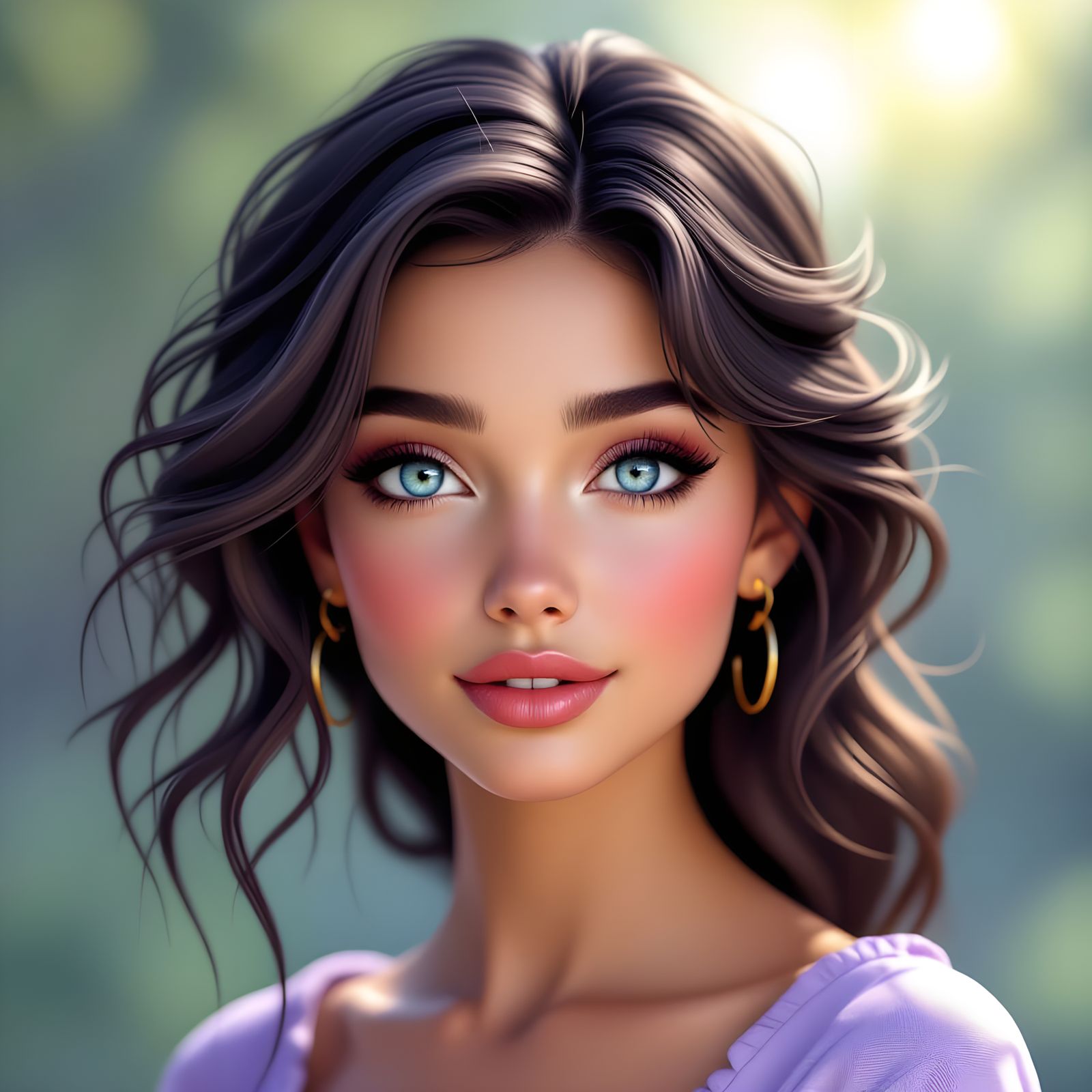 Realistic Portrait of a Beautiful Woman in Hyperrealism