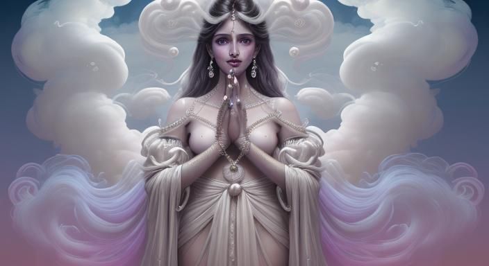 Vaporwave Goddess in Renaissance Style