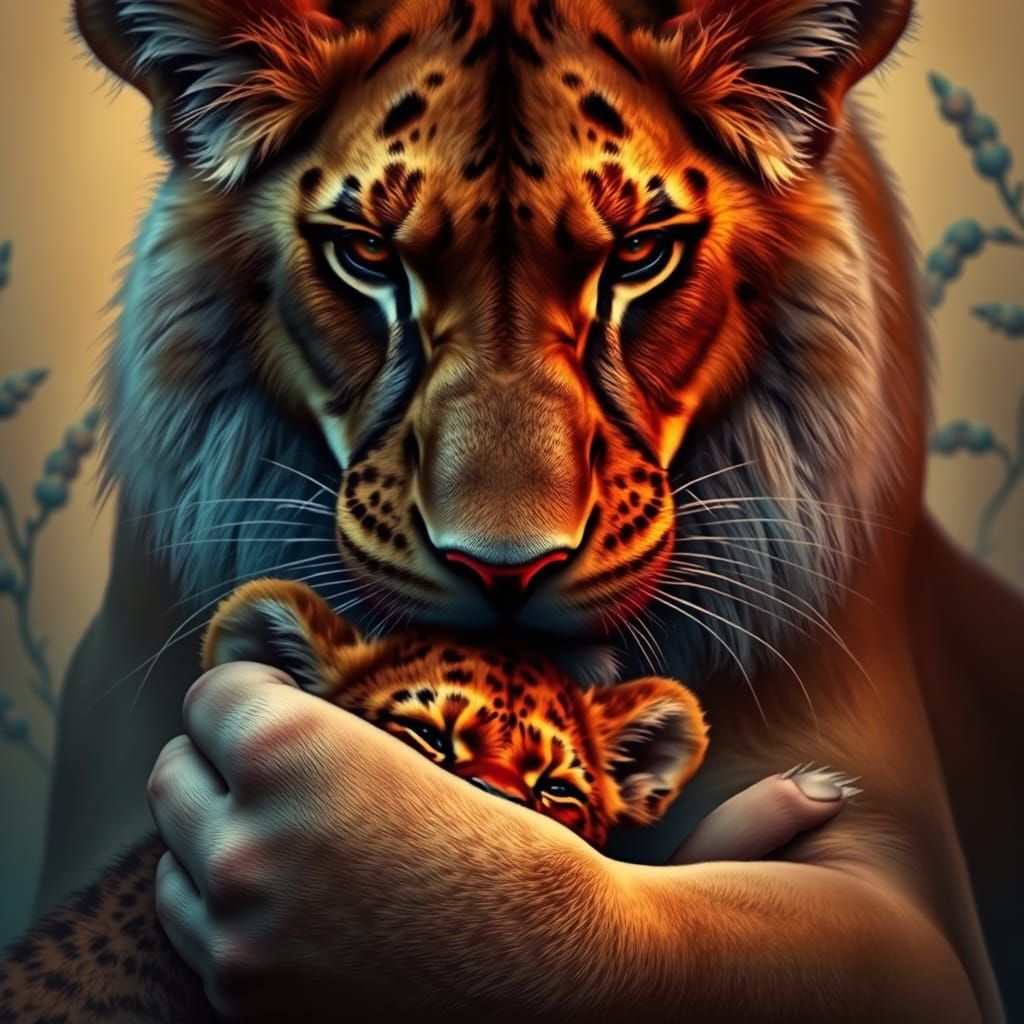 Regal Lioness Motherly Love