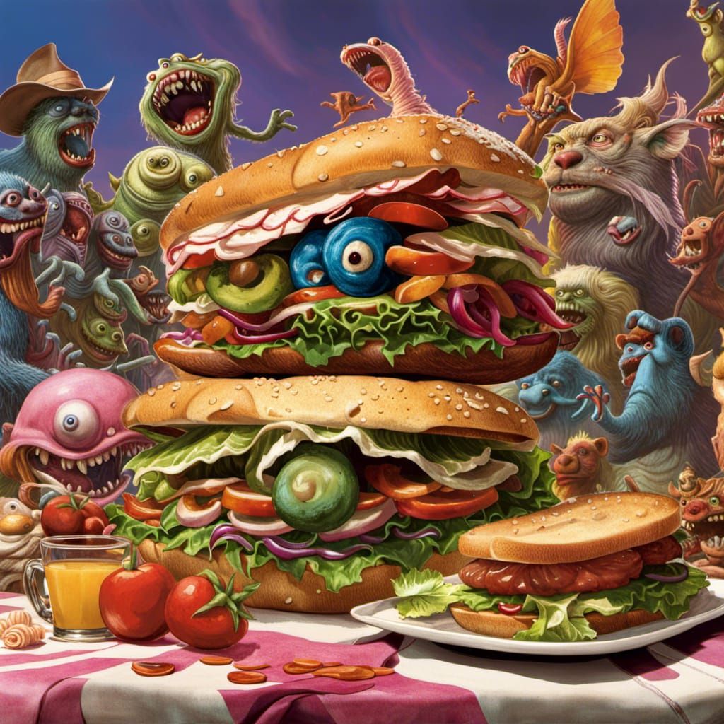 Monster Sandwich Art, Vivid and Detailed