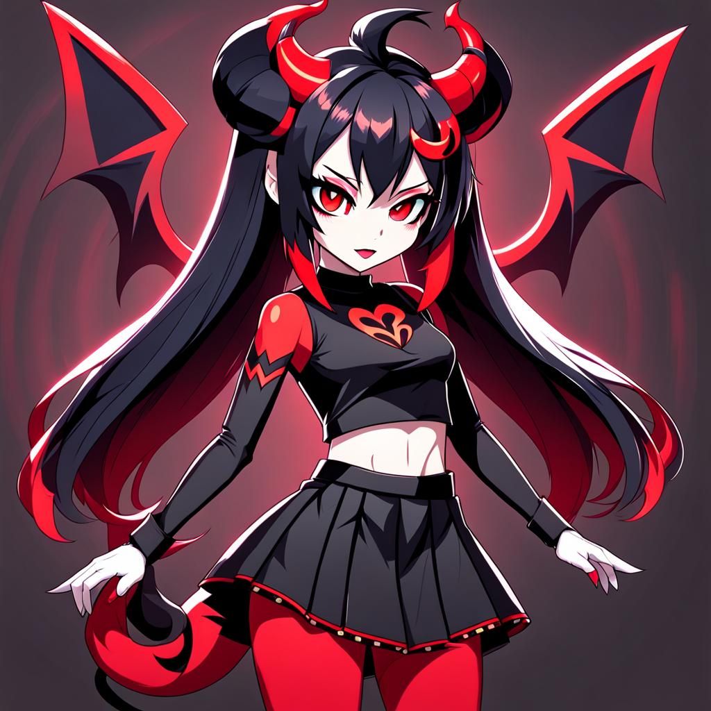 Hazbin Hotel Inspired Demon Girl with Red Skin