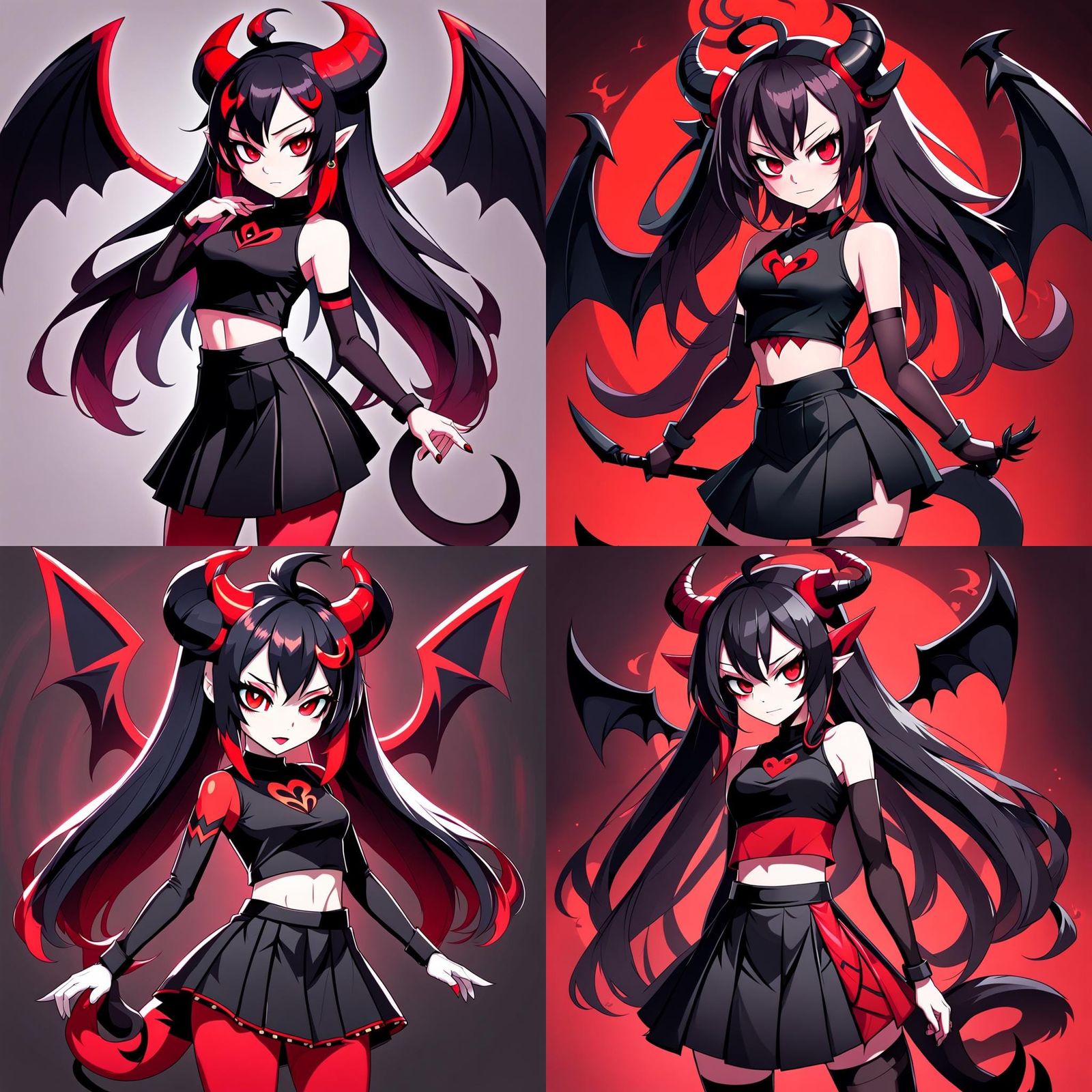 Hazbin Hotel Style Red Demon Character