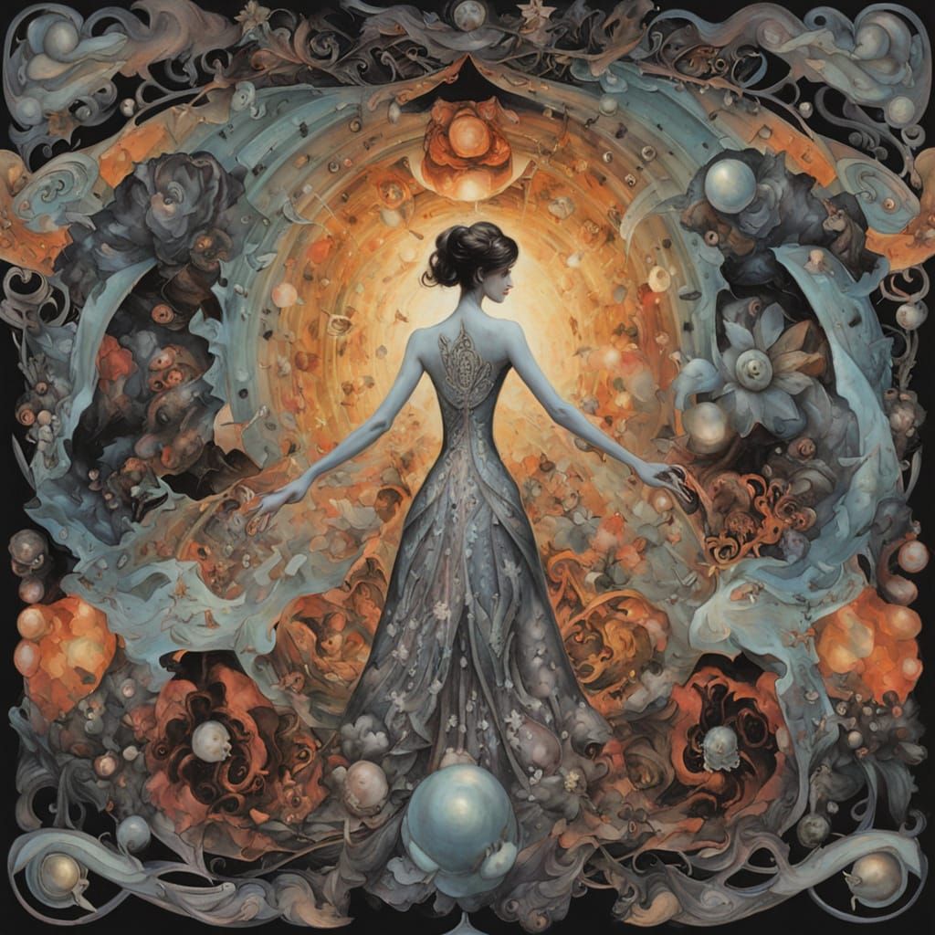 Whimsical Goddess in Ethereal Dance, Set amidst Fantastical ...