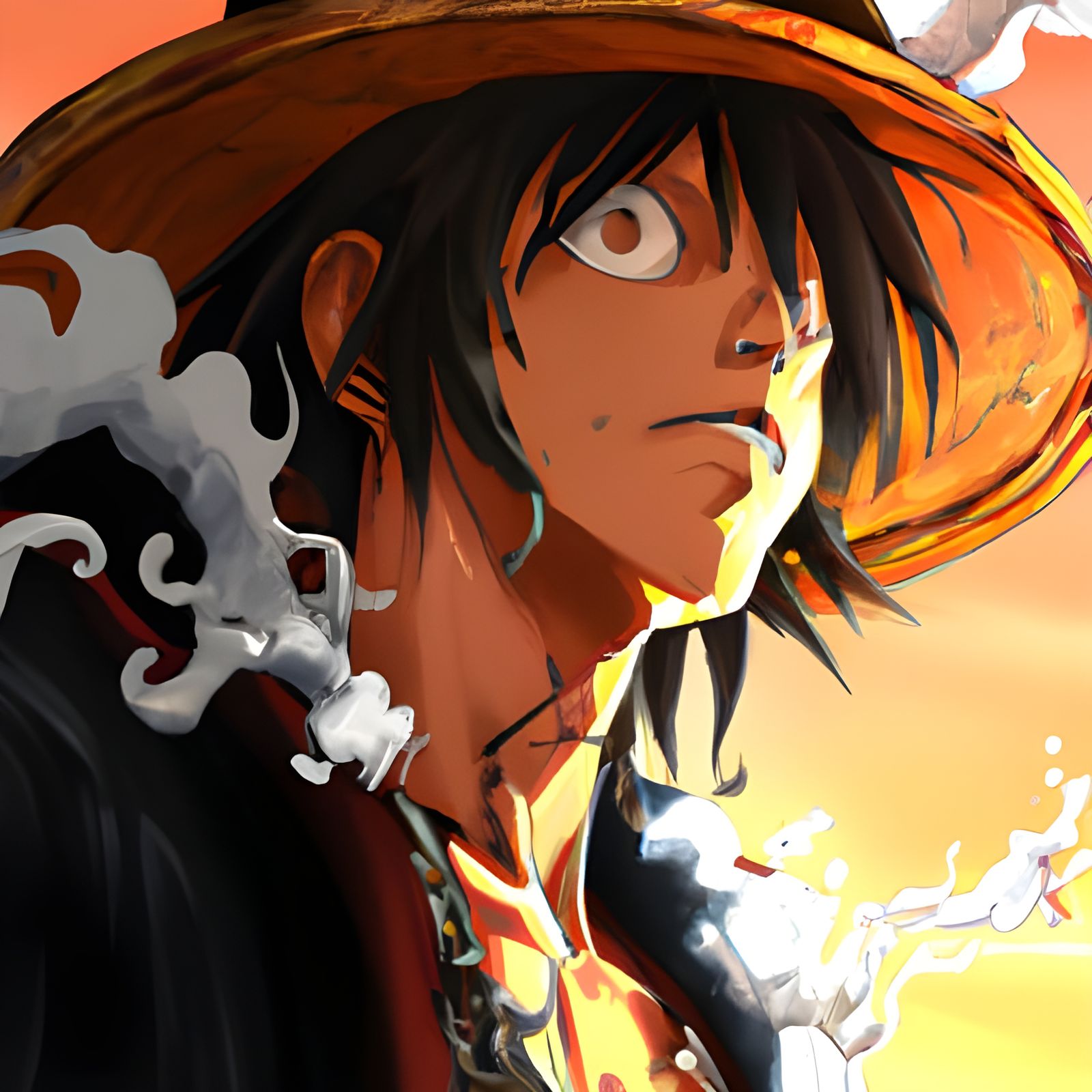 One Piece Character with Burning Hands: 8K Portrait