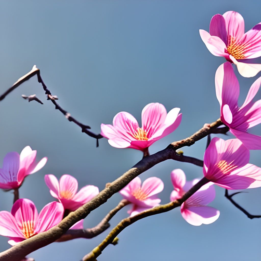 Exquisite Cherry Tree in Bloom Watercolor Painting