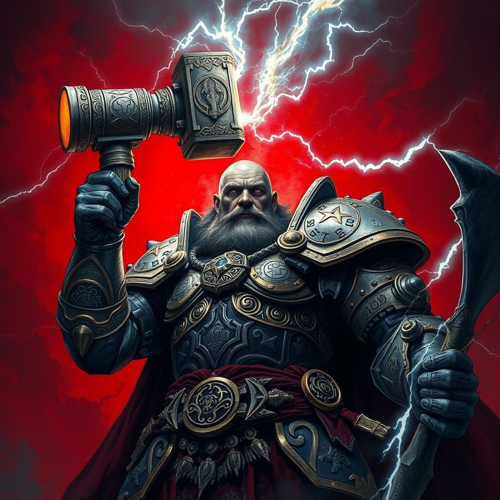 Warrior Confronts Vampire in Dark, Gothic Horror Scene