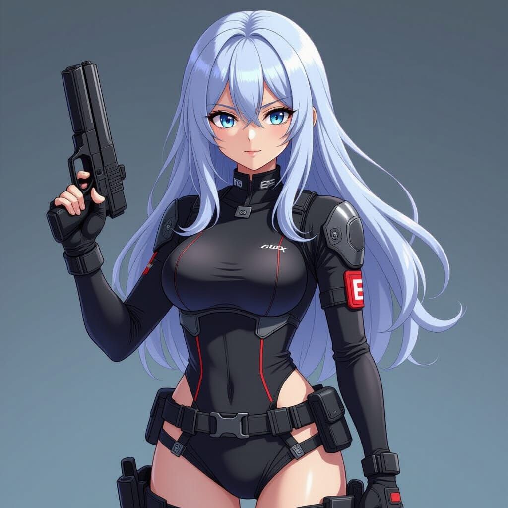 Manga Girl in Futuristic Combat Outfit