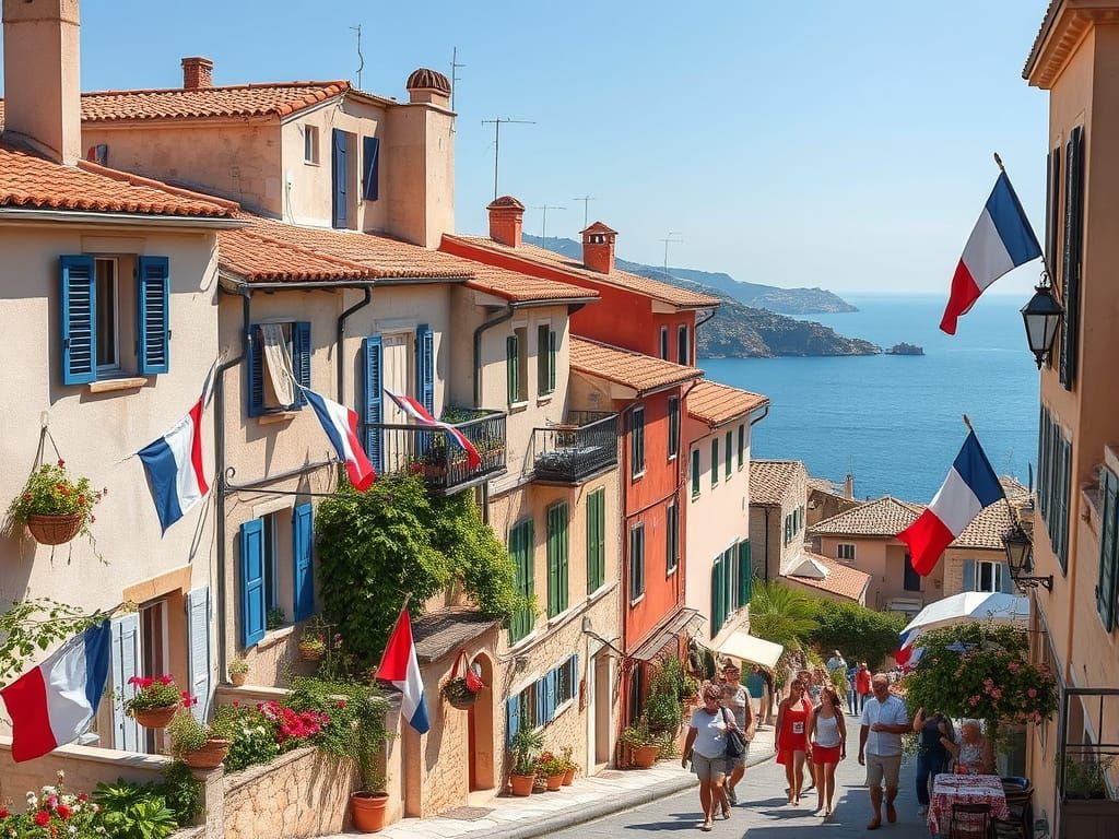 French National Holiday in Mediterranean Village