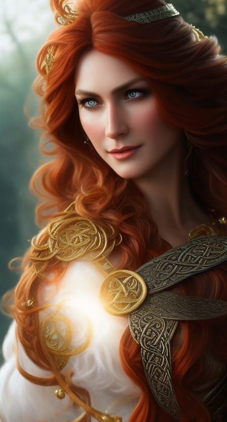 Celtic Goddess Portrait: Detailed Digital Art