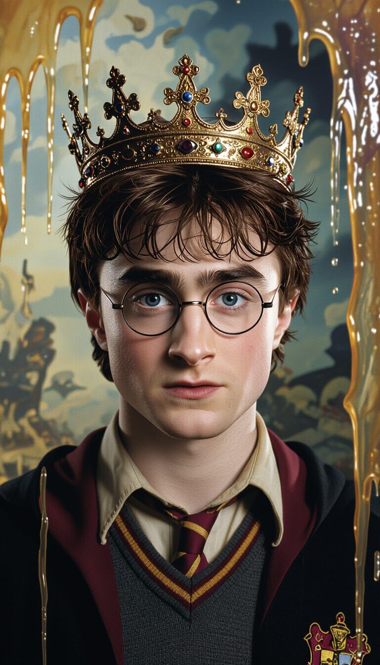 Harry Potter as Golden King, Surrealist Style