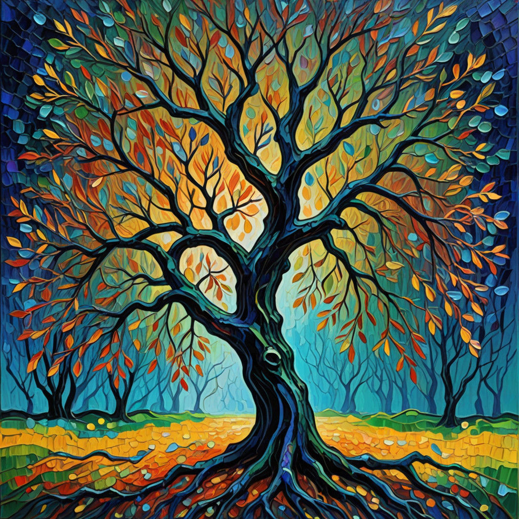 Surreal Landscape with Drowning Thoughts in Neo-Expressionis...