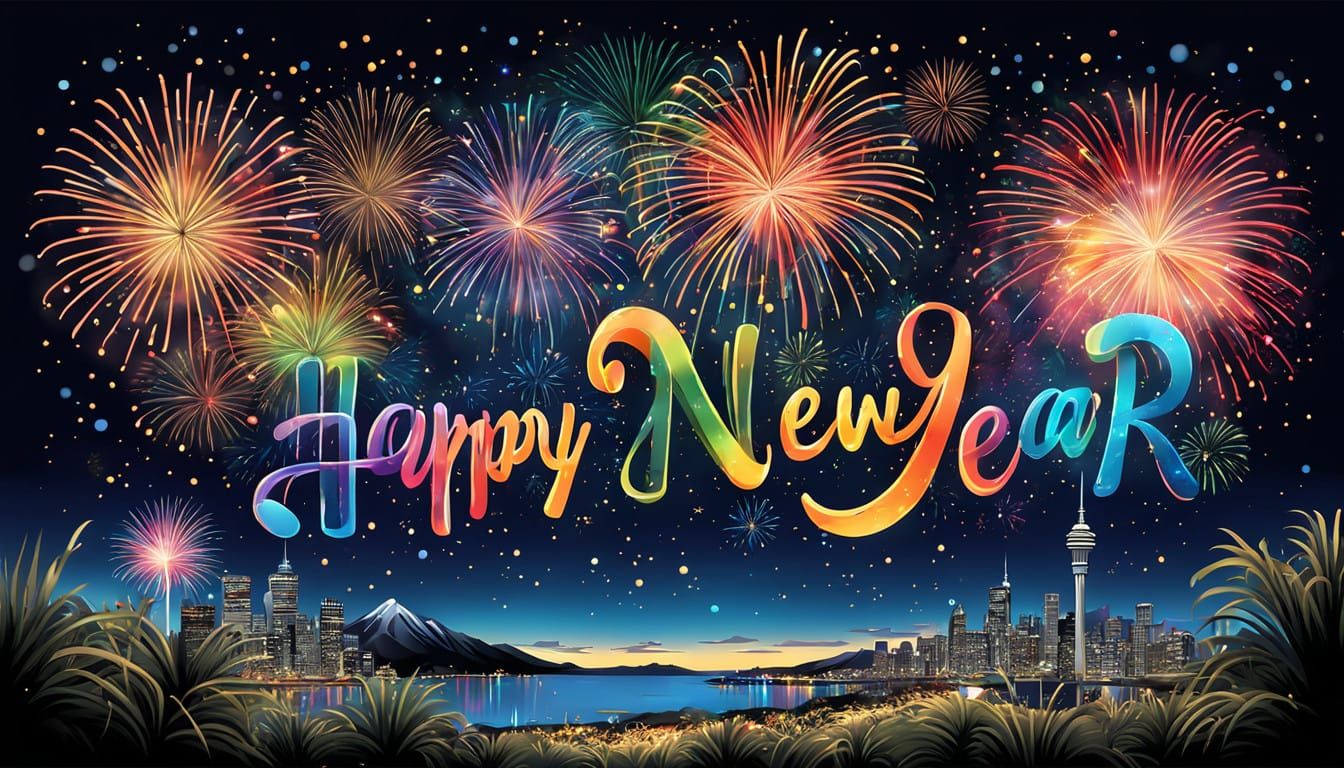 Celestial Wishes Over New Zealand in Vibrant Night Sky