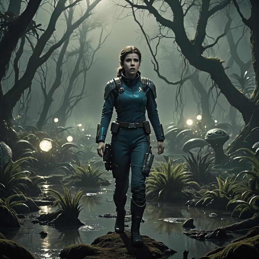 Anna Kendrick in Eerie Sci-Fi Swamp Film Still