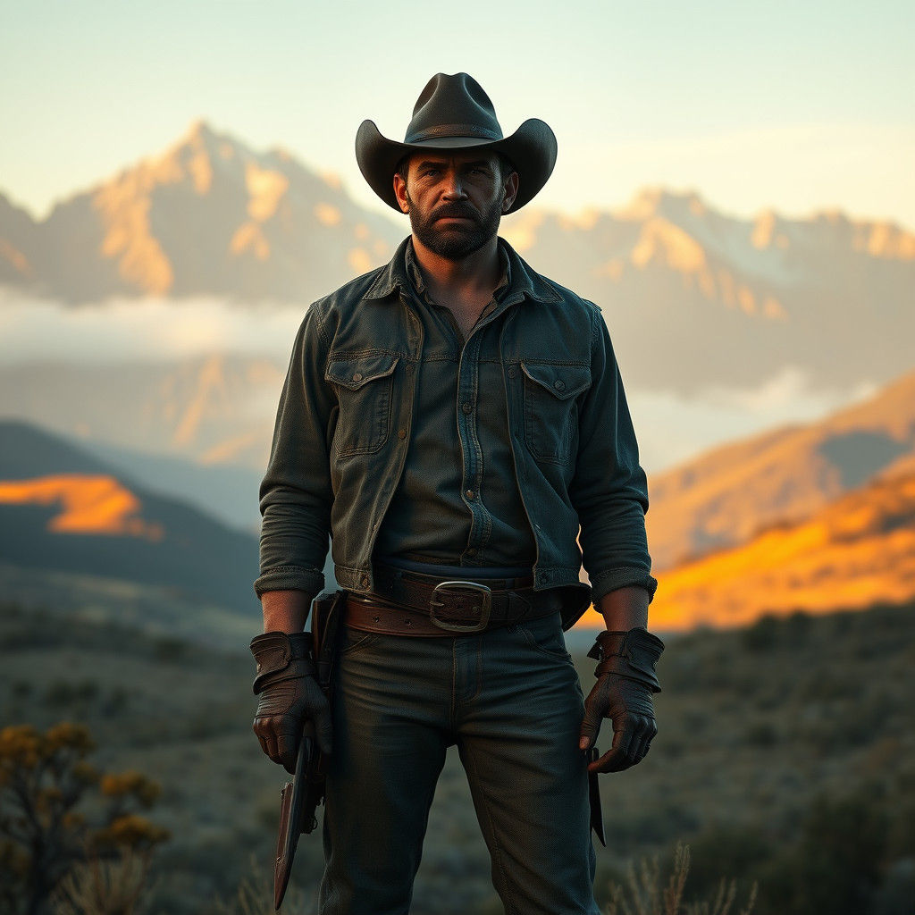 Rancher in a Fantasy Landscape, Detailed Matte Painting