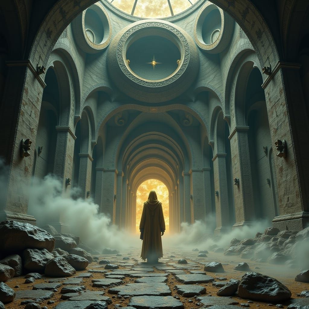 Eerie Figure Gazes into Murky Realm of Hel