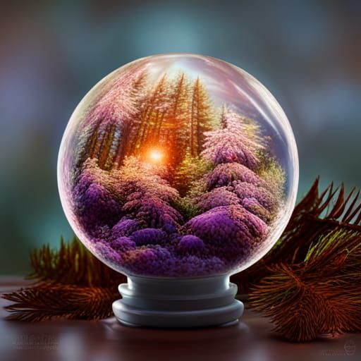 Heather in Glass Globe: Digital Painting