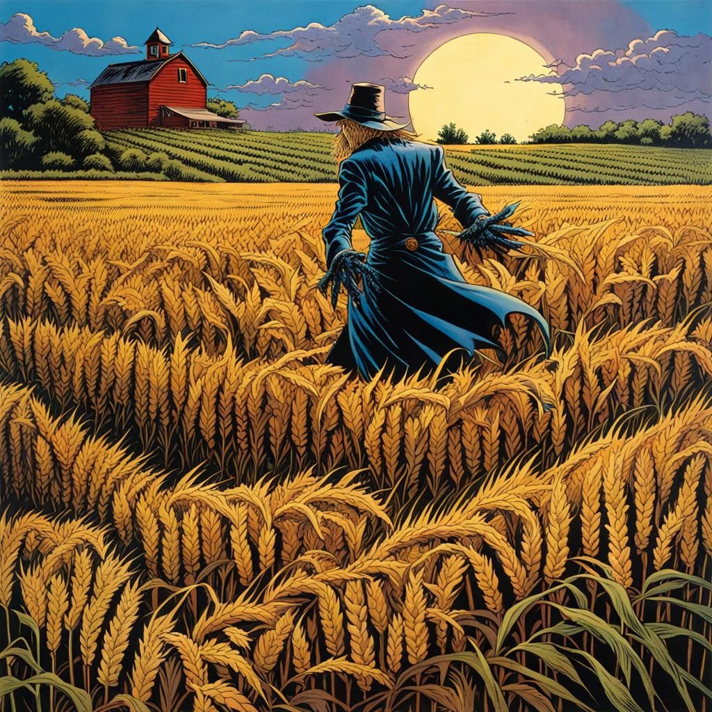 Scarecrow Flies Over Cornfield: 80s Comic Art
