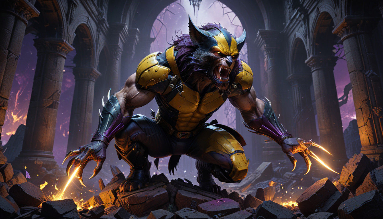 Dark Fantasy Wolverine in a Medieval Grim Dark Setting