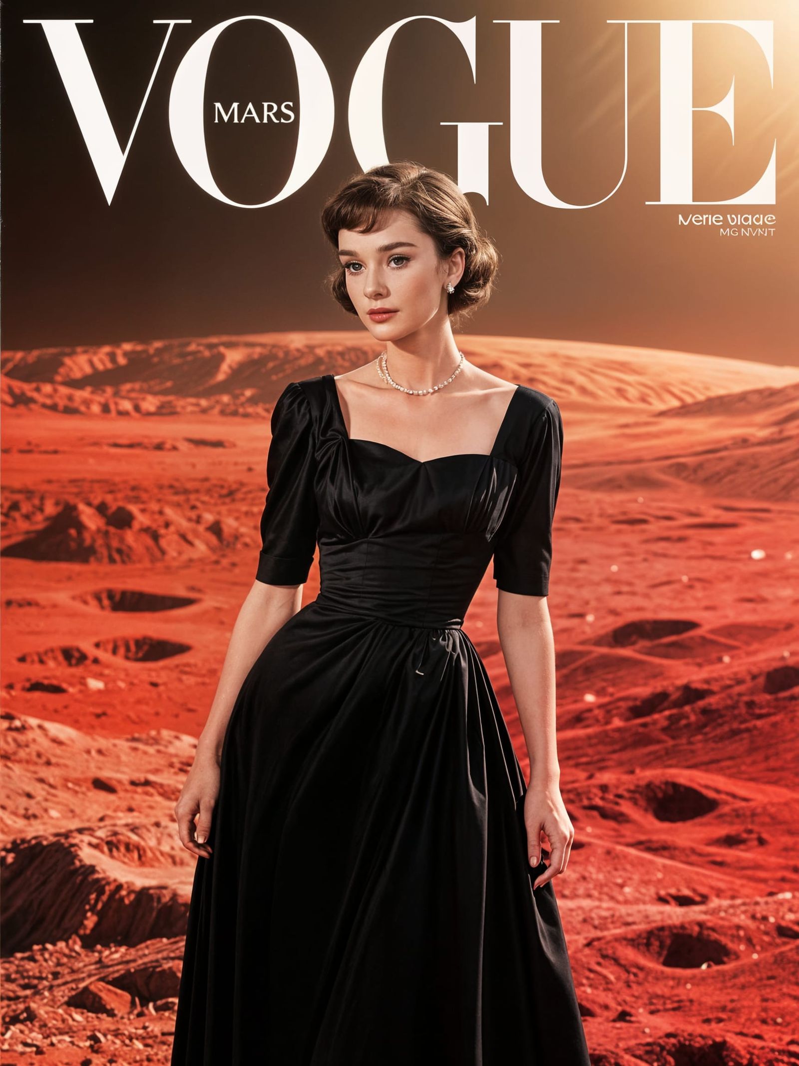 Audrey Hepburn on Mars Vogue Cover in Classic Style