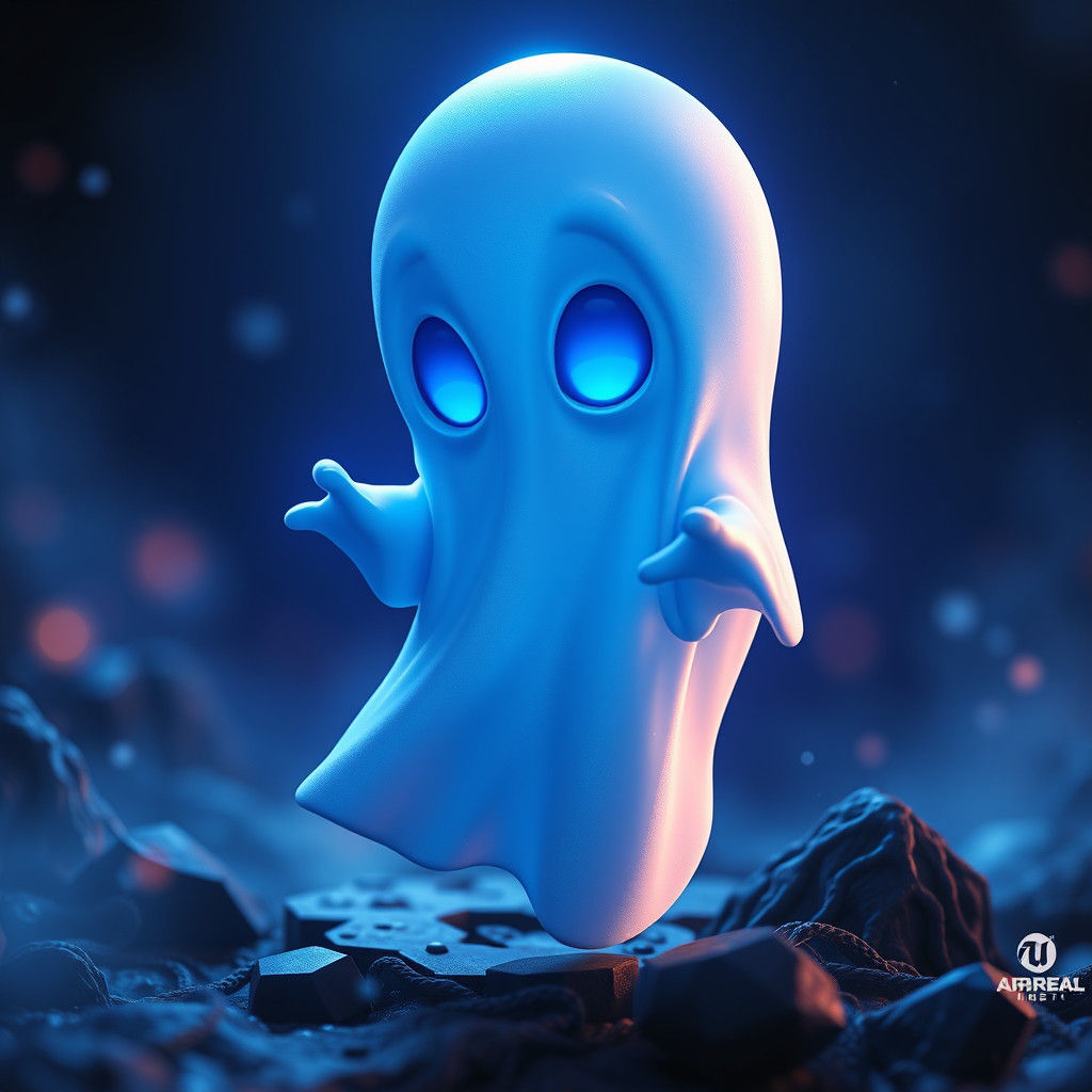 Cute but Sinister Baby Ghost in Detailed Digital Art